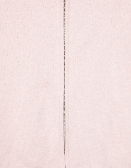 Pull&Bear cardigan con cappuccio e zip rosa, 5 di 6