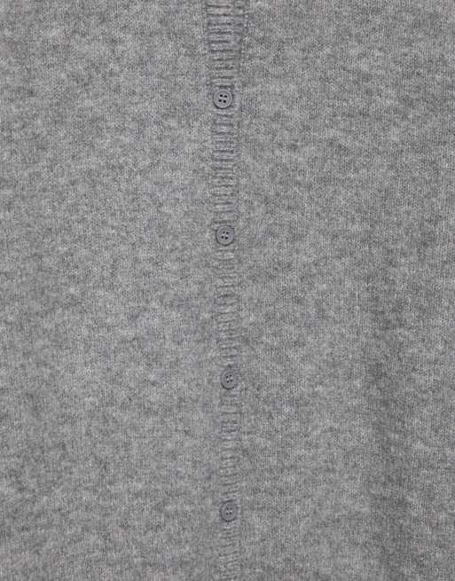 Pull&Bear cardigan morbido in maglia grigio mélange, 6 di 7