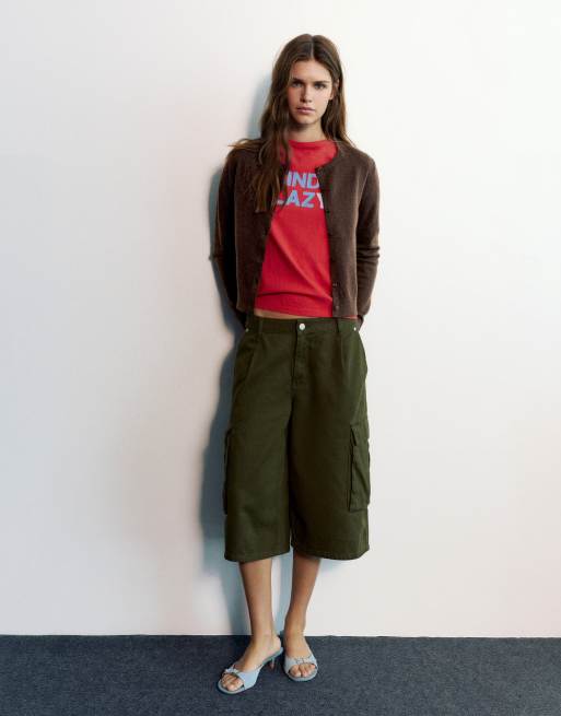 Pull&Bear cardigan regular fit marrone, 4 di 7