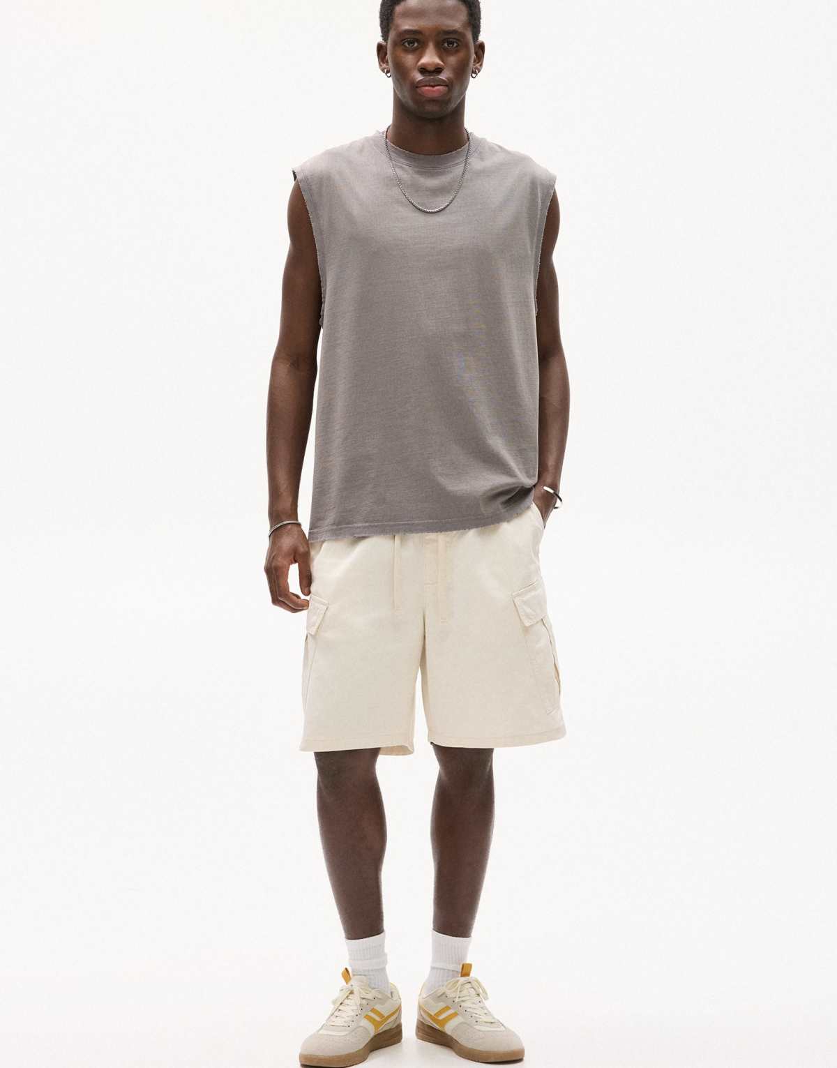 Pull&Bear cargo bermuda shorts in beige