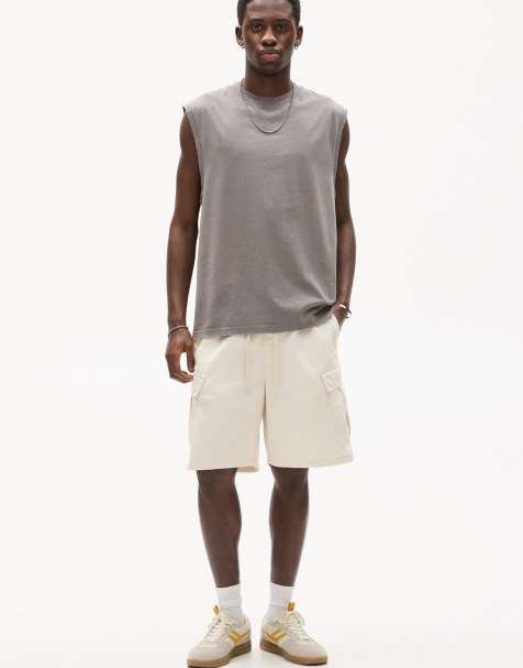 Pull&Bear cargo bermuda shorts in beige