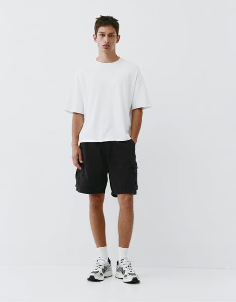 Pull&Bear Cargo bermuda shorts in black