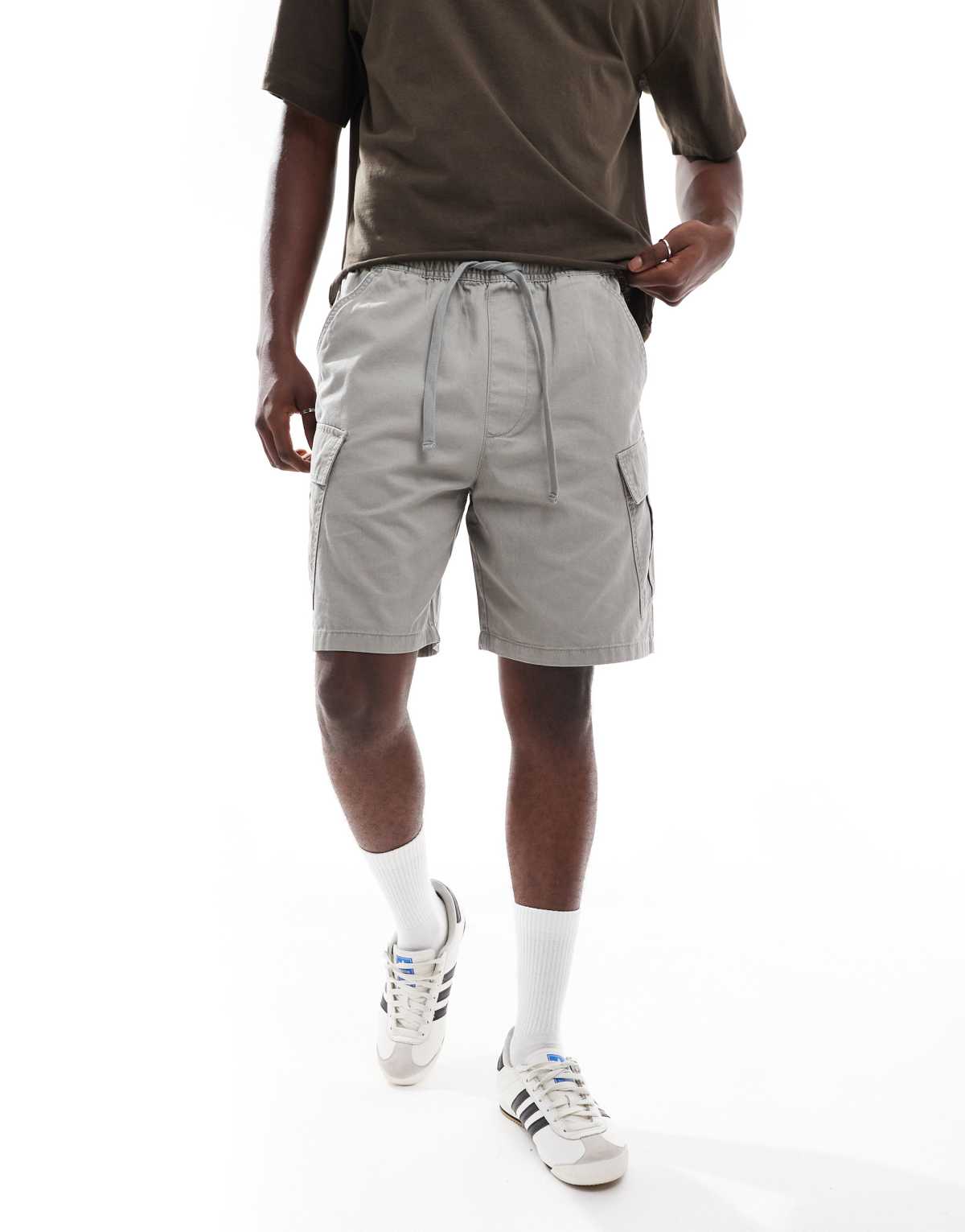 Pull&Bear cargo bermuda shorts in grey