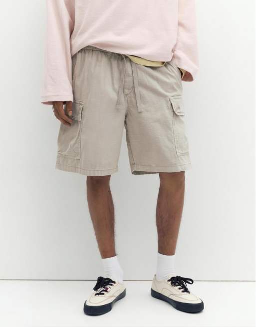 Pull&Bear – Cargo-Bermudashorts aus Ripstop in Grau, 3 von 4