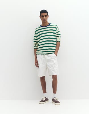 Cargo-Bermudashorts aus Ripstop in Wollweiß Weiß M