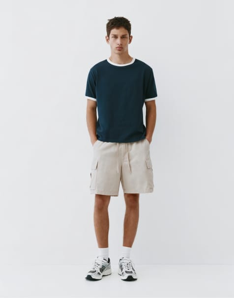 Pull&Bear – Cargo-Bermudashorts in Beige - view 1