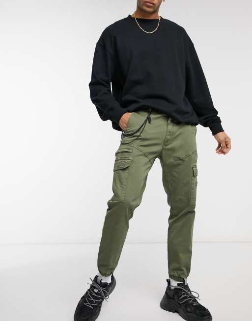 Pull&Bear utility jogger in green