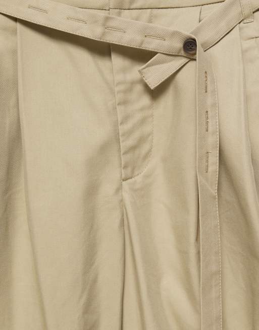 Pull&Bear Cargo-Hose mit Gürtel in Camel, 5 von 7