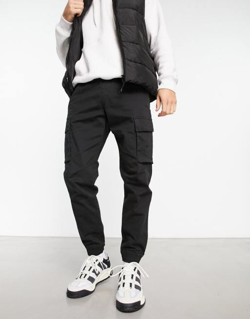 Pull&Bear cargo jogger in black