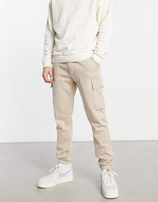 Pull Bear cargo joggers in beige