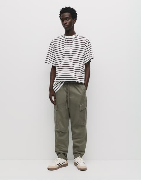 Pull&Bear Cargo joggers in khaki