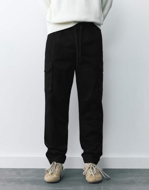 Pull&Bear - Cargo joggingbroek in zwart, 2 van 7