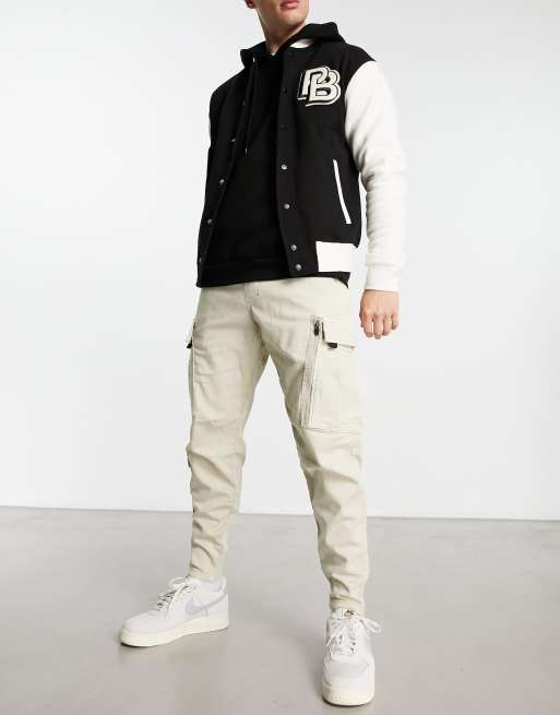 Pull&Bear cargo multipocket jogger in stone