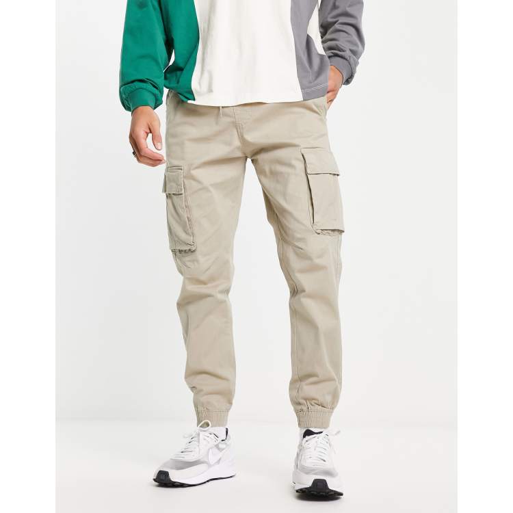 binario Residuos Por encima de la cabeza y el hombro Pull&Bear cargo pants in beige | ASOS