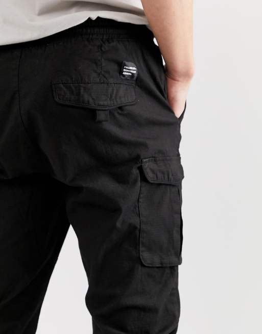 Pull Bear cargo pants in black