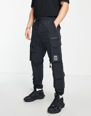 Pull&Bear cargo pants in black | ASOS