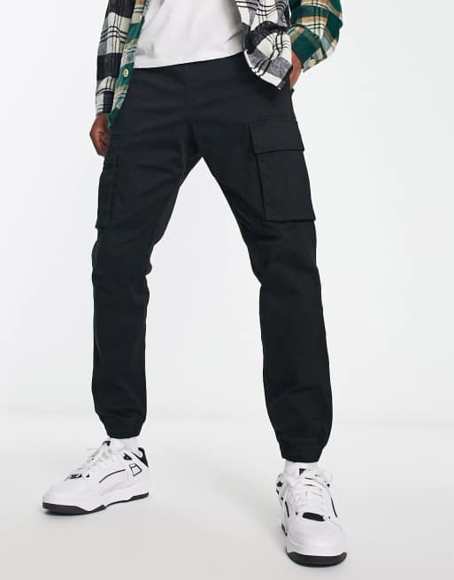 Pull&Bear cargo pants in black | ASOS