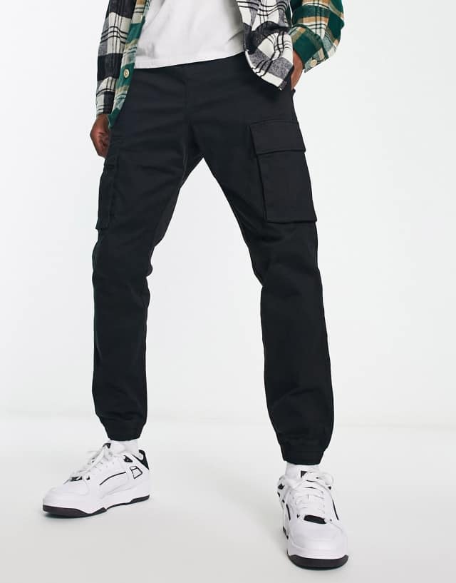 Pull&Bear cargo pants in black