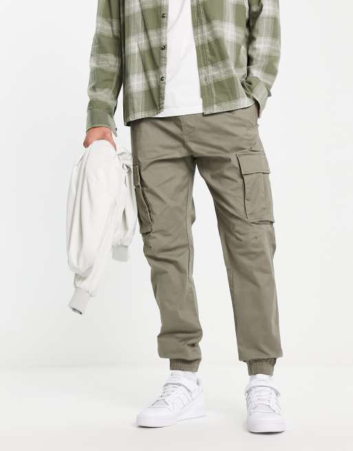 Pull&Bear cargo pants in khaki ASOS