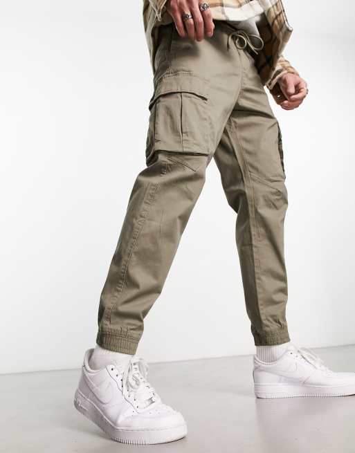 Vans drawstring cargo pants in khaki, ASOS