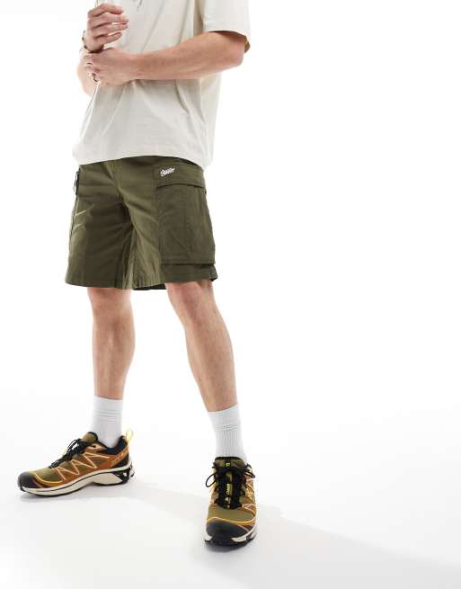 Pull&Bear – Cargo-Shorts aus Ripstop-Gewebe in Khaki