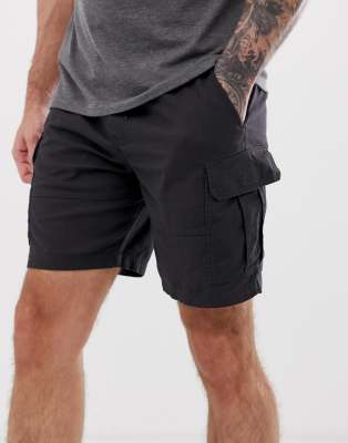 mens cargo shorts black