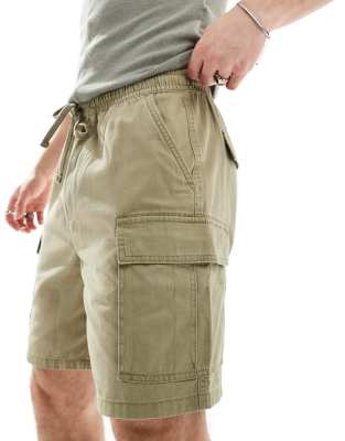 cargo shorts in khaki-Green