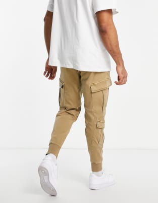 beige cargo sweatpants