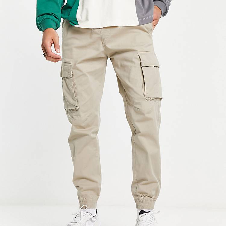 Pull Bear Relaxed Fit Cargo Pants In Stone-Neutral Smart Closet | lupon ...