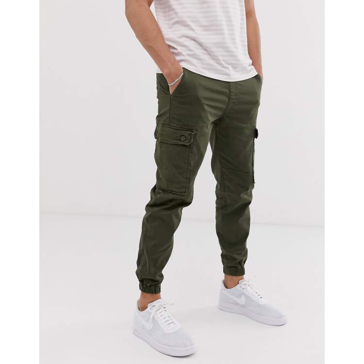 Pull Bear cargo trousers in khaki