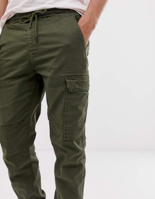 Pull Bear cargo trousers in khaki