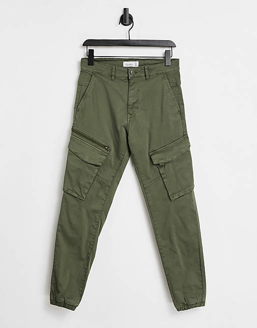Pull&Bear cargo trousers in khaki