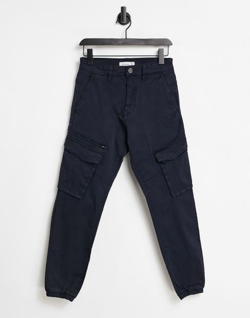 Pull&Bear cargo trousers in navy