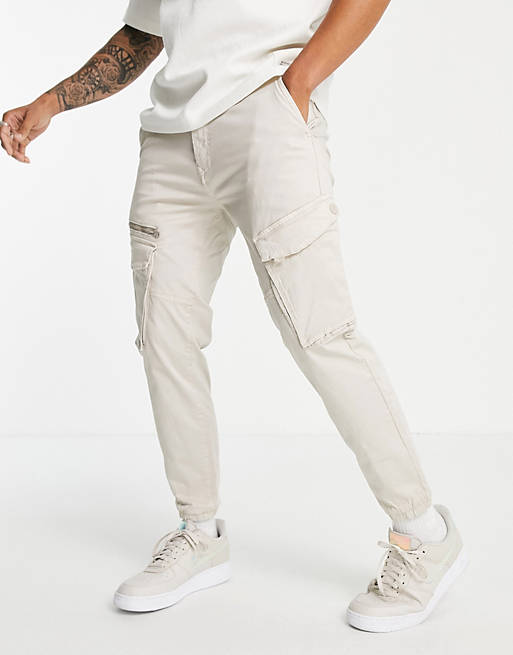 Pull&Bear cargo trousers in sand
