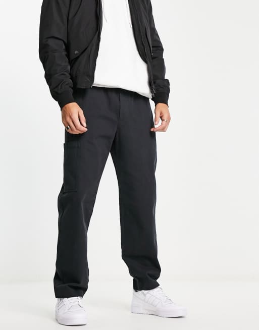Pull&Bear - Cargobroek met wijde pijpen in zwart