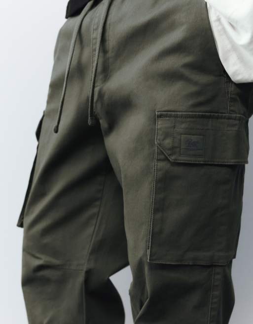 Pull&Bear cargomjukisbyxor i ljus khaki, 3 av 7