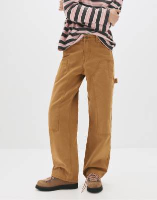 Pull & Bear - Carpenter-Hose in Ocker-Brown