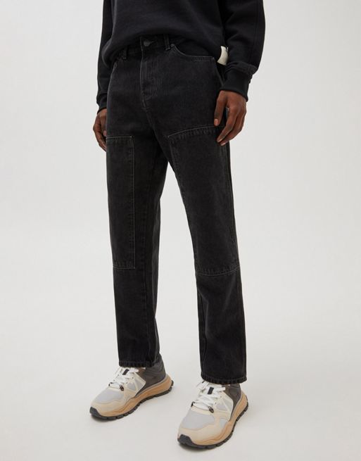 Pull&Bear carpenter jeans in black | ASOS