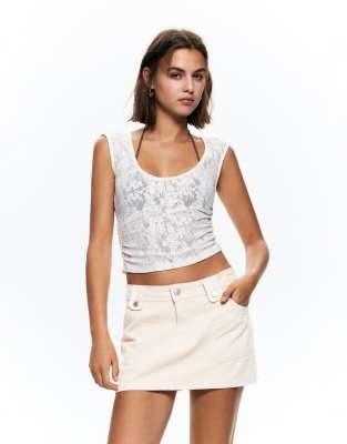 Pull & Bear - Carpenter-Minirock in Sandbeige-Neutral