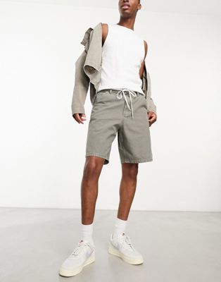 Pull&Bear carpenter shorts in grey - ASOS Price Checker