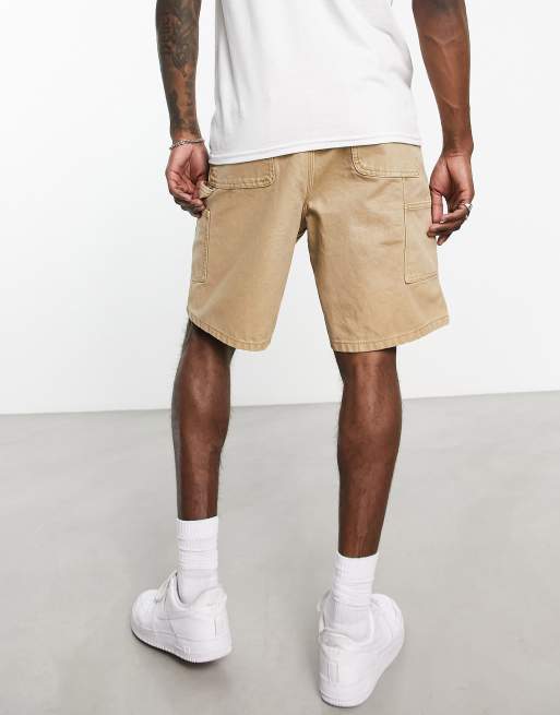 Pull&Bear carpenter shorts in tan