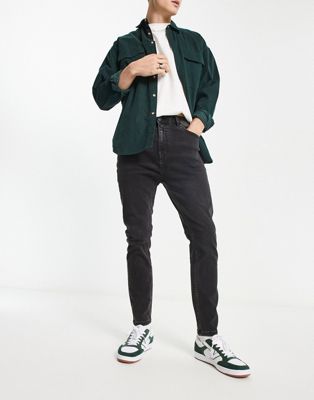 Pull&Bear carrot fit jeans in black