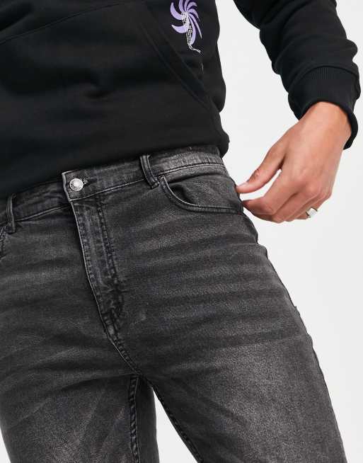 Pull&Bear carrot jeans in dark grey ASOS