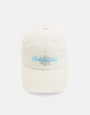 Pull & Bear - Casquette à inscription Club du Soleil - Sable-Neutre