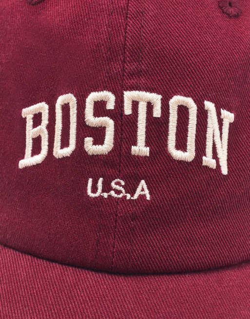 Pull&Bear - Casquette Boston brodée - Bordeaux, 2 de 5