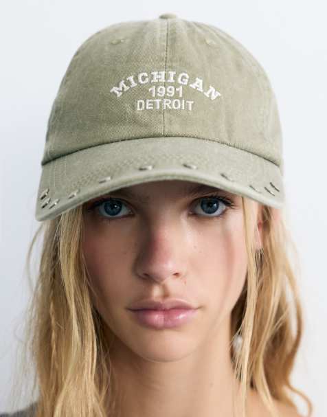Pull&Bear casquette Michigan à clous kaki - view 1