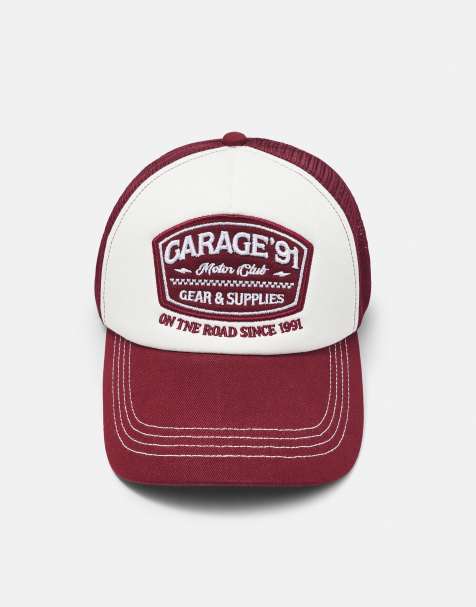 Pull&Bear casquette trucker Garage'91 bordeaux - view 1