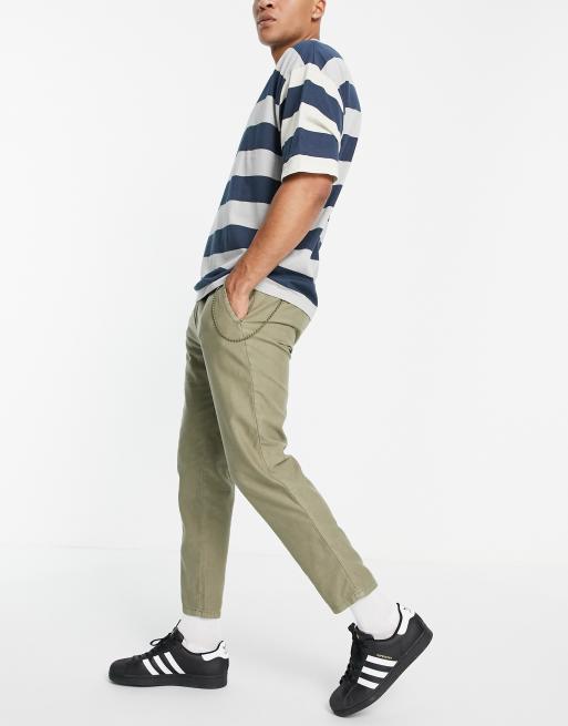 Pull&Bear casual chino pants in khaki | ASOS