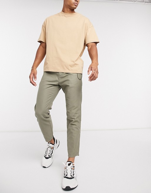 Pull&Bear casual chino trousers in khaki