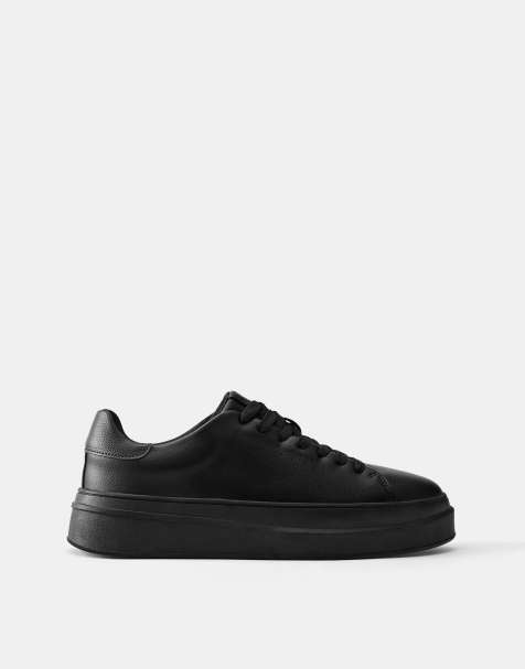 Pull&Bear casual chunky sneakers in zwart - view 1